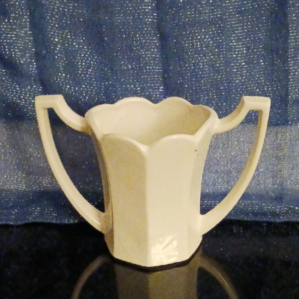 Elegant Cream McCoy Pottery USA Vase Double Handles